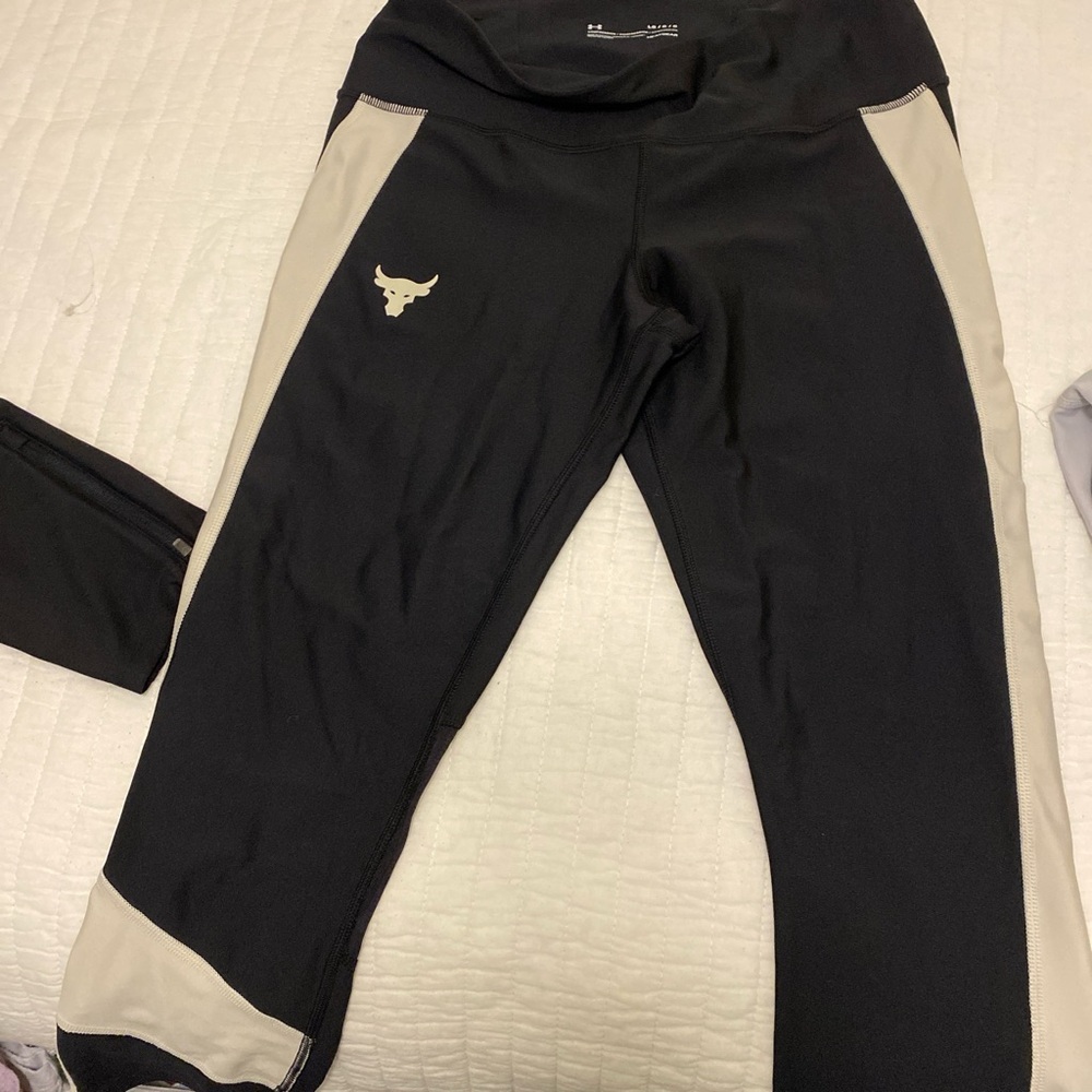 Three Under Armour Black and Gray Leggings